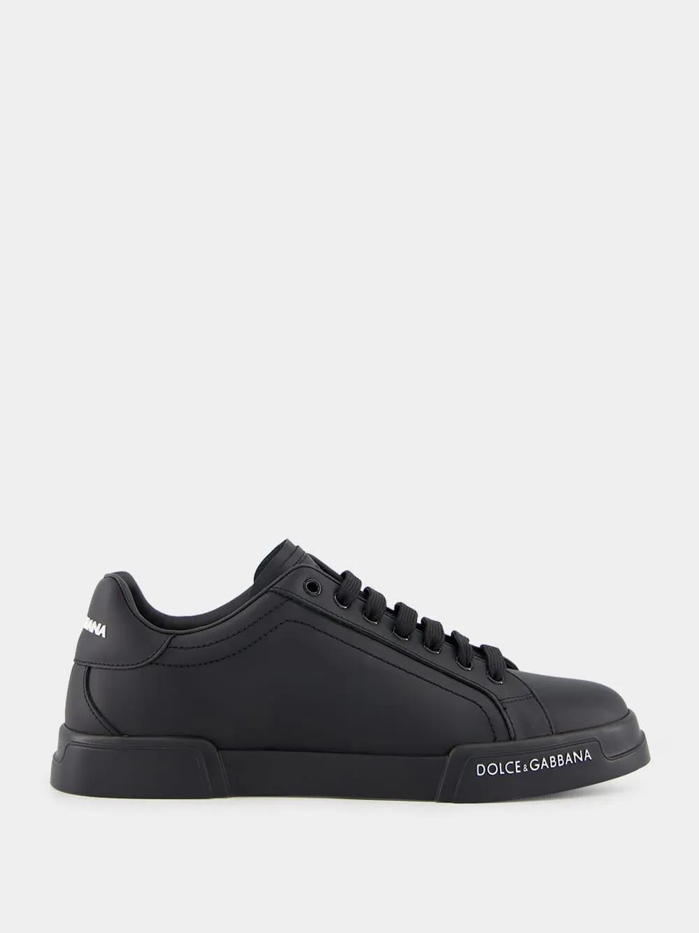 Black Calfskin Nappa Portofino Sneakers