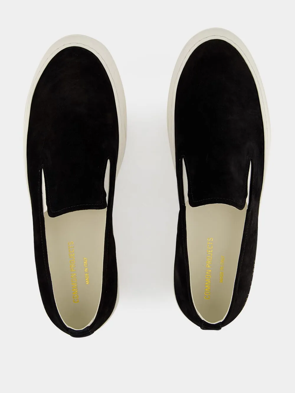 Black Suede Slip-On Sneakers