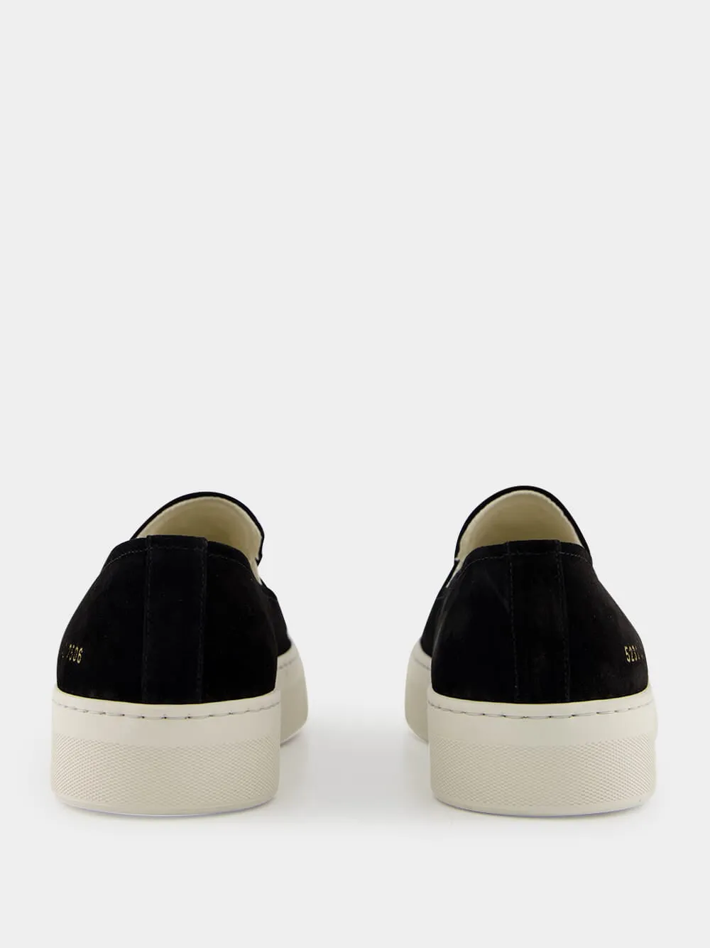 Black Suede Slip-On Sneakers