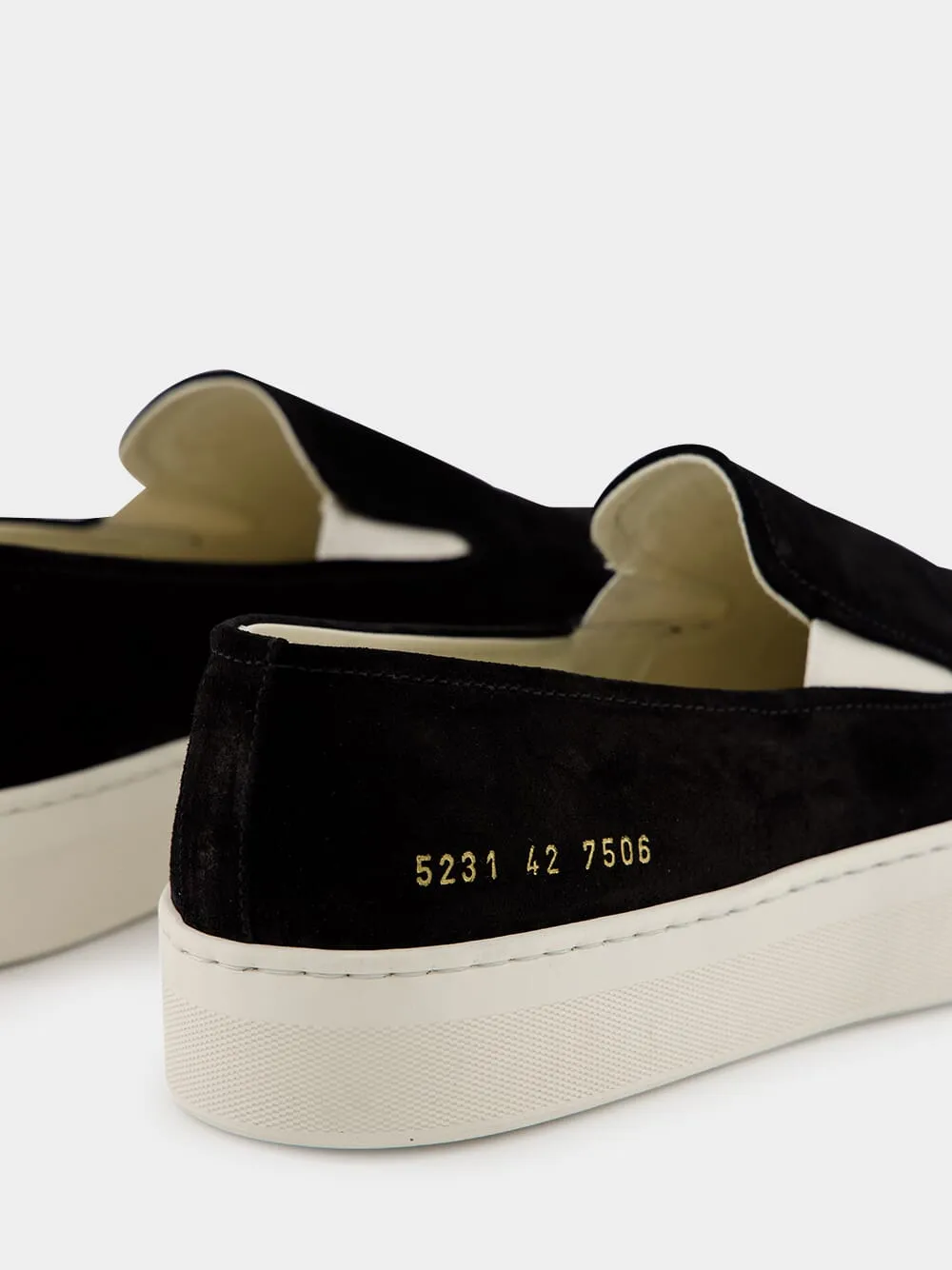 Black Suede Slip-On Sneakers