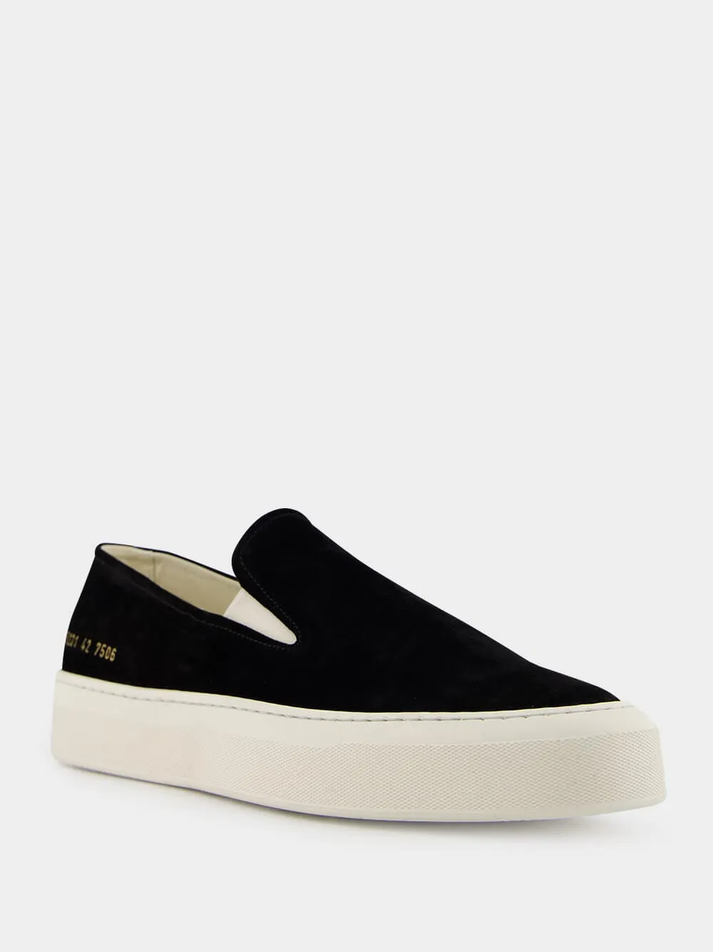 Black Suede Slip-On Sneakers