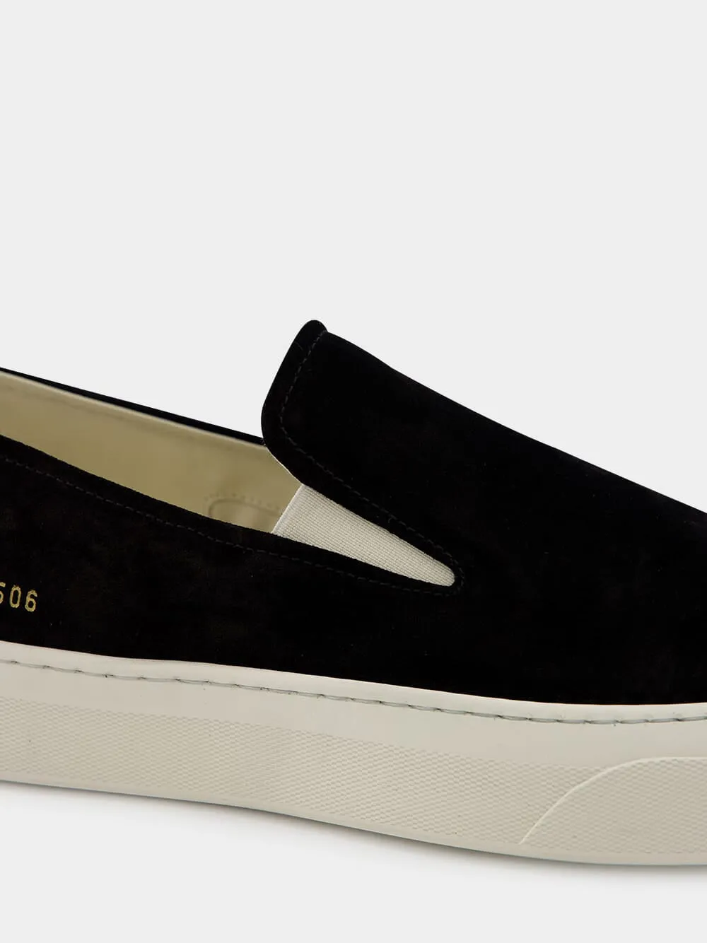 Black Suede Slip-On Sneakers