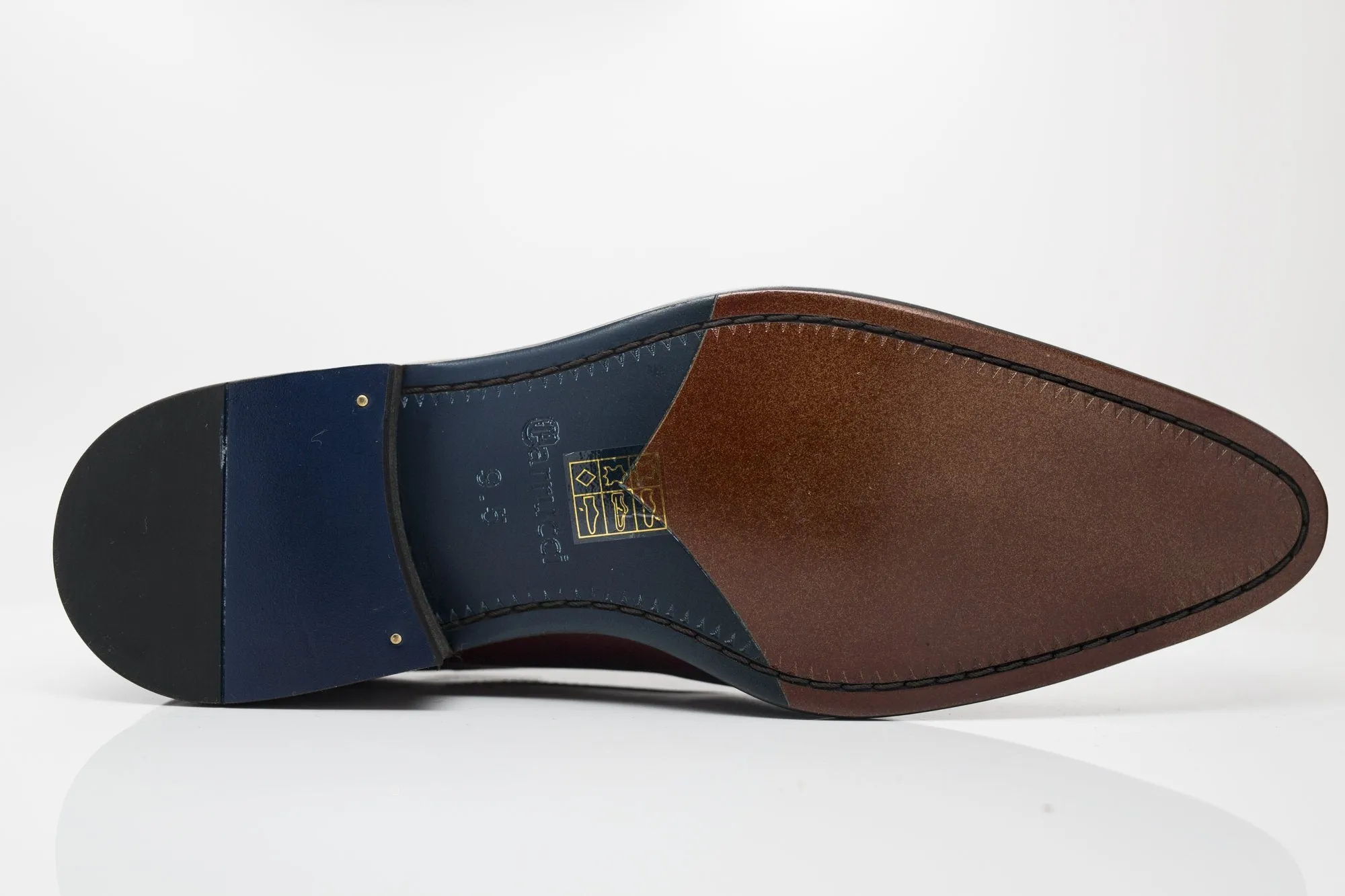 Burnished Calfskin Lace-Up Oxford Burgundy