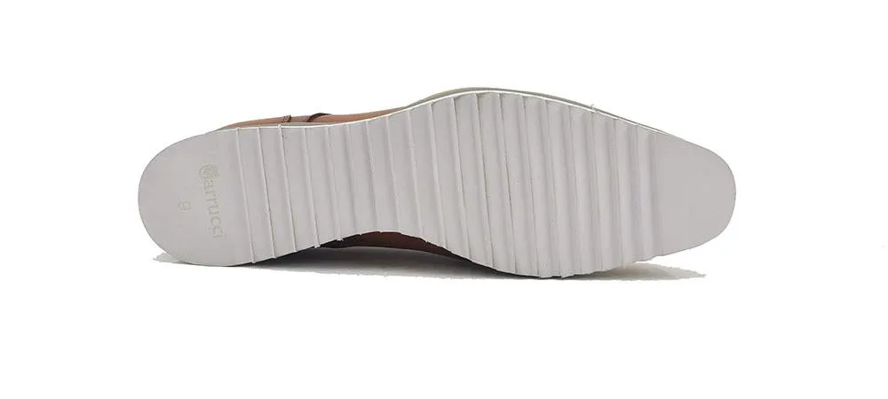 Burnished Calfskin Lace-Up Shoe Grey