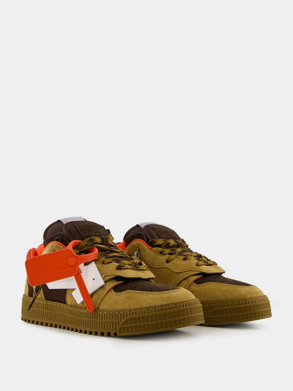 Chocolate and Orange Floating Arrow Sneakers