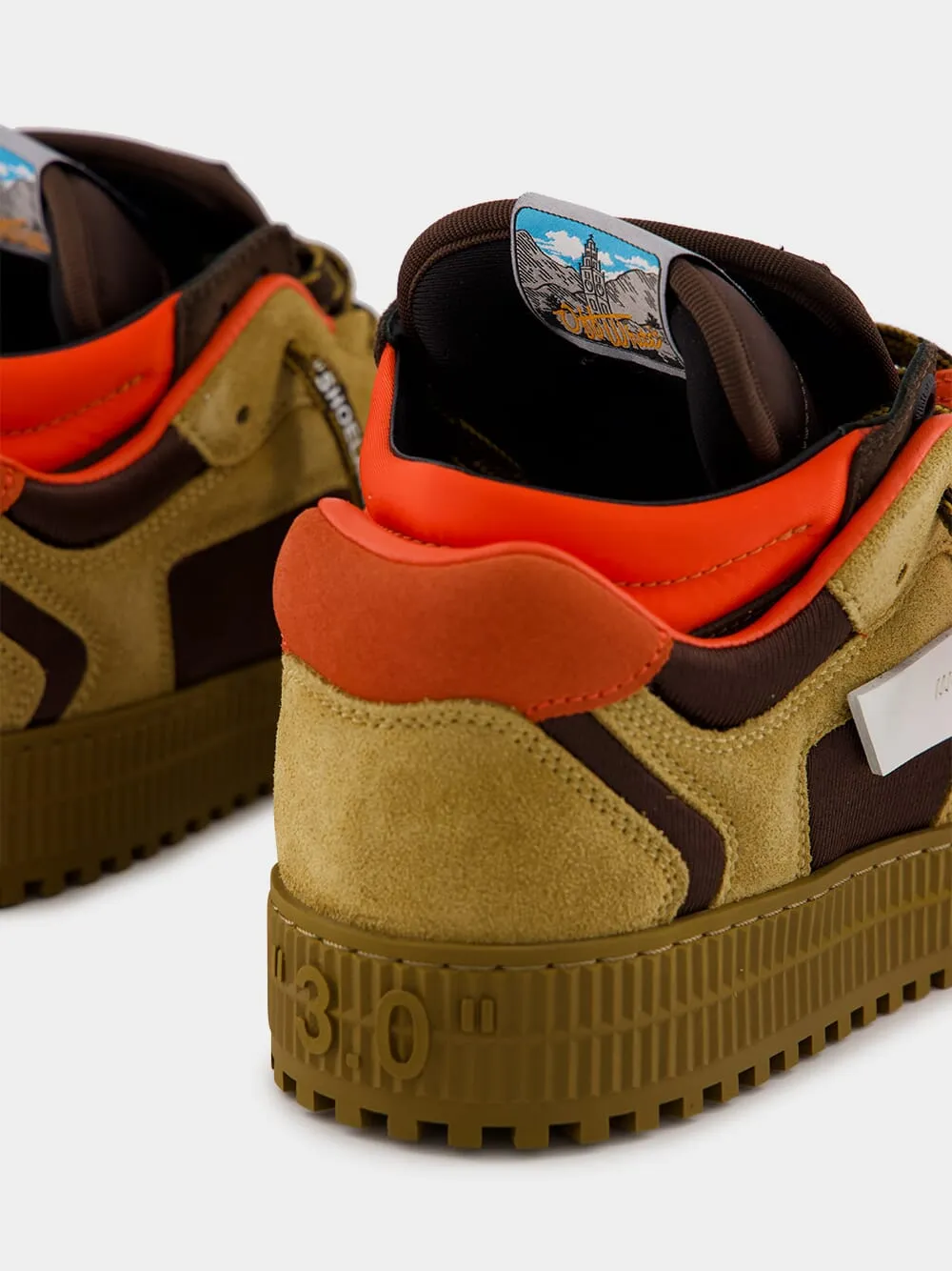 Chocolate and Orange Floating Arrow Sneakers