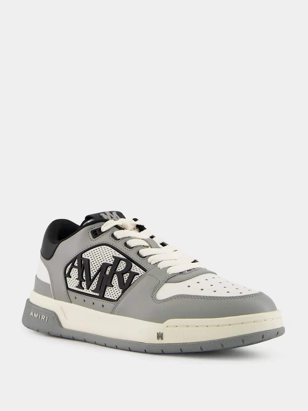 Classic Low Sneaker with Staggered Logo in Asphalt