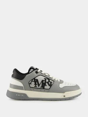 Classic Low Sneaker with Staggered Logo in Asphalt
