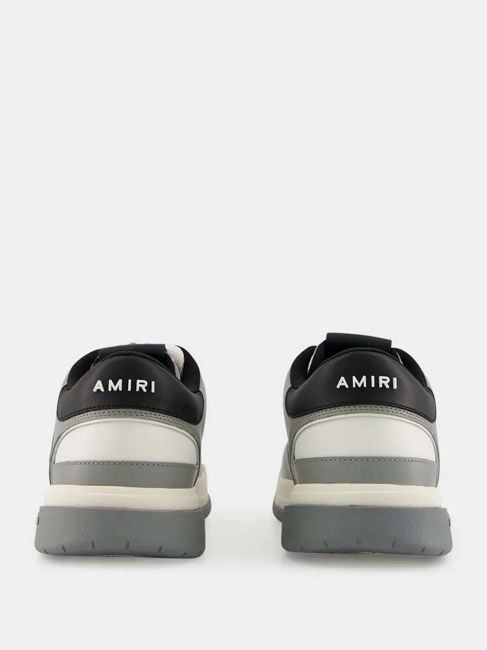 Classic Low Sneaker with Staggered Logo in Asphalt