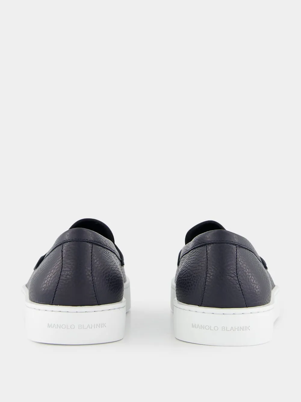 Ellis Navy Calf Leather Slip-On Loafers