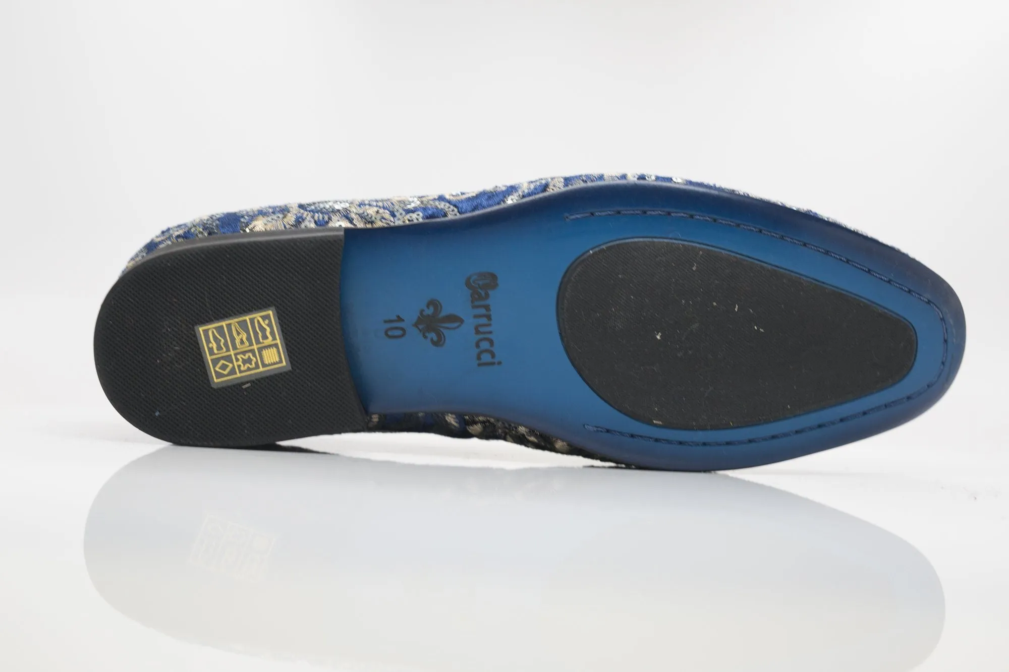 Embroidered Velvet Slip-On Loafer Sapphire