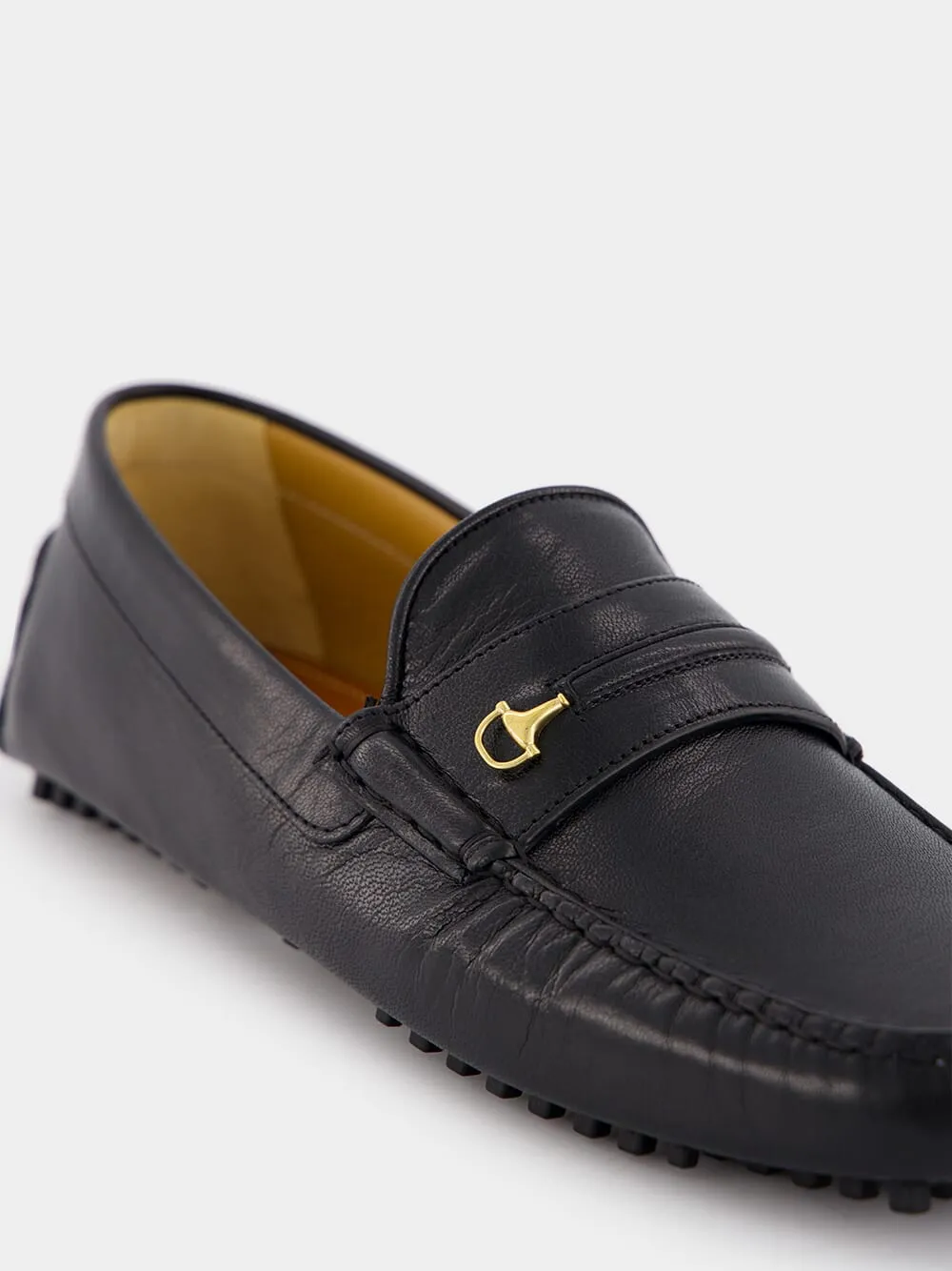 Horsebit Leather Square-Toe Loafers