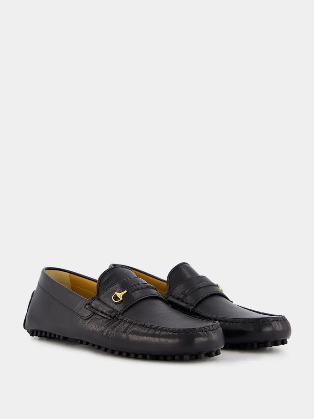 Horsebit Leather Square-Toe Loafers
