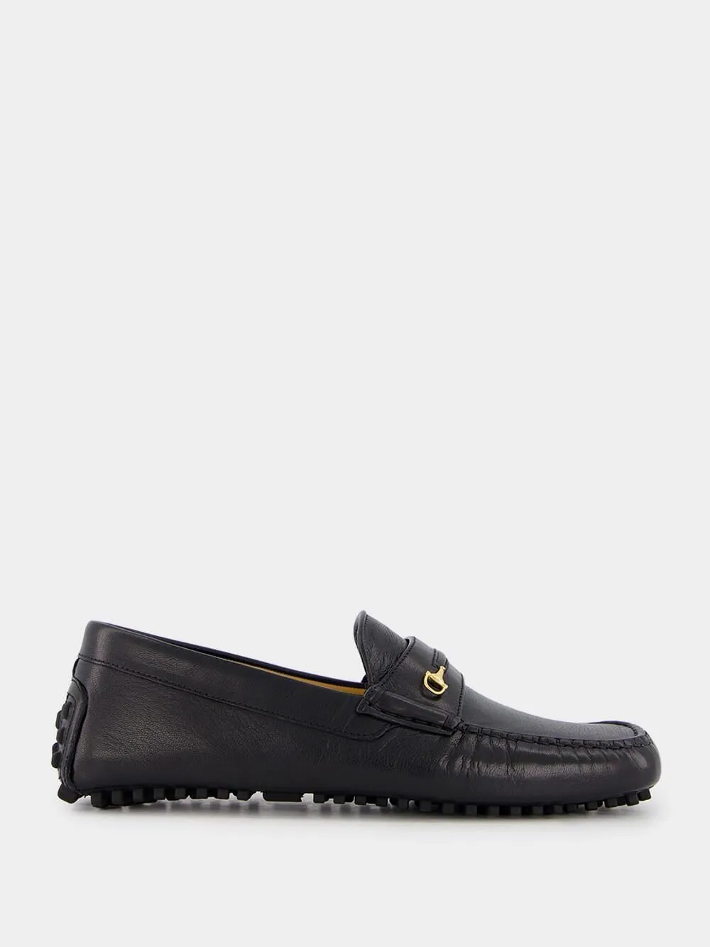 Horsebit Leather Square-Toe Loafers