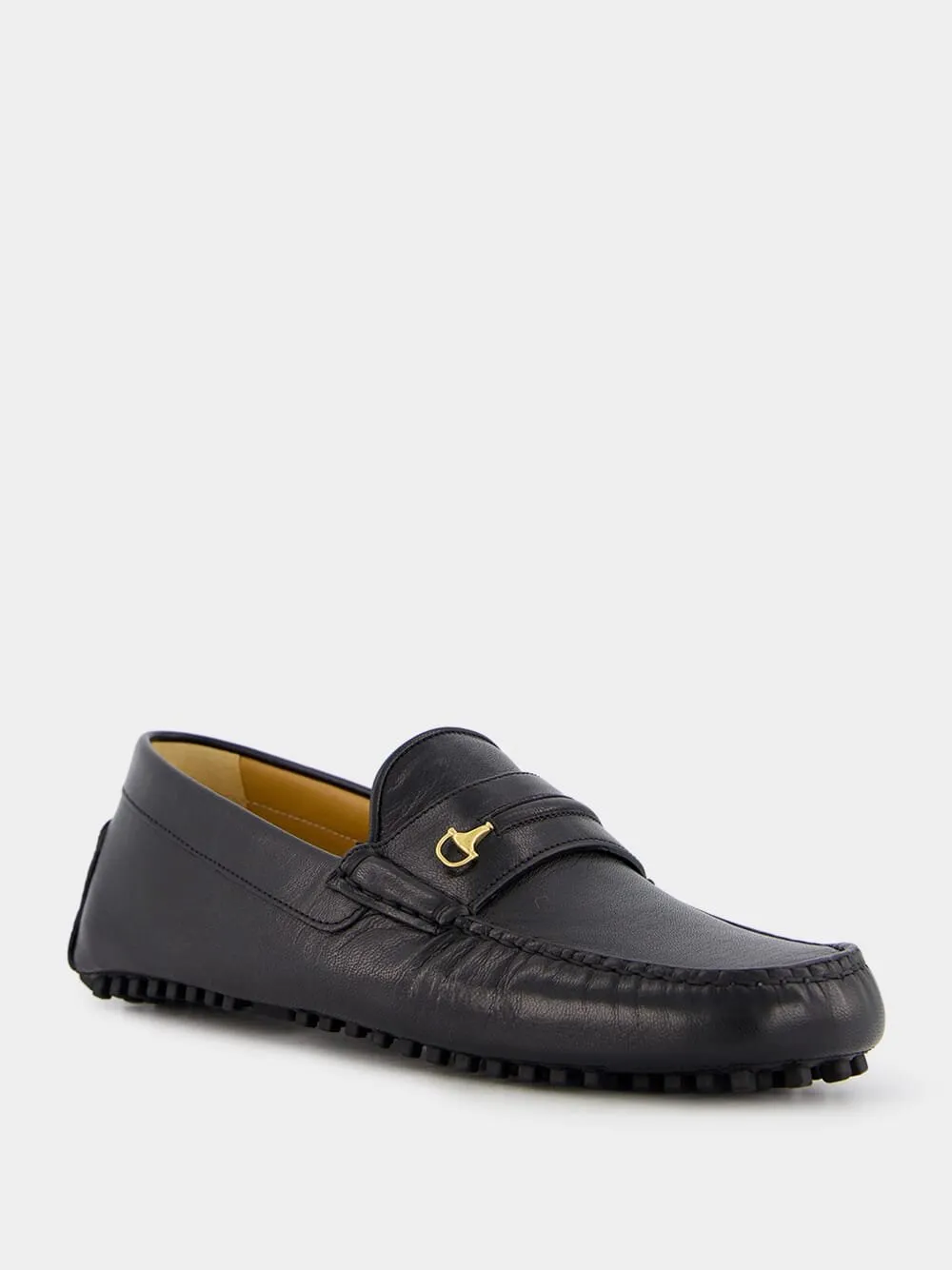 Horsebit Leather Square-Toe Loafers