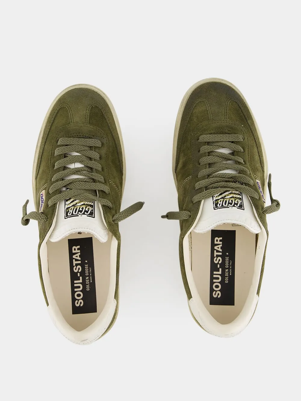 Olive Green Soul-Star Sneakers with Suede