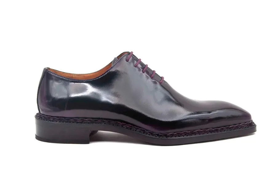 "Jason" Patent Leather Lace-Up Oxford Purple