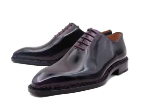 "Jason" Patent Leather Lace-Up Oxford Purple