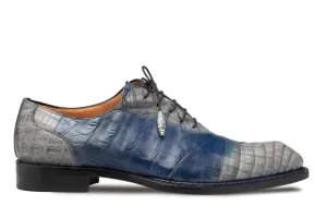 Style: "Pueblo" Crocodile Oxford Grey/Blue