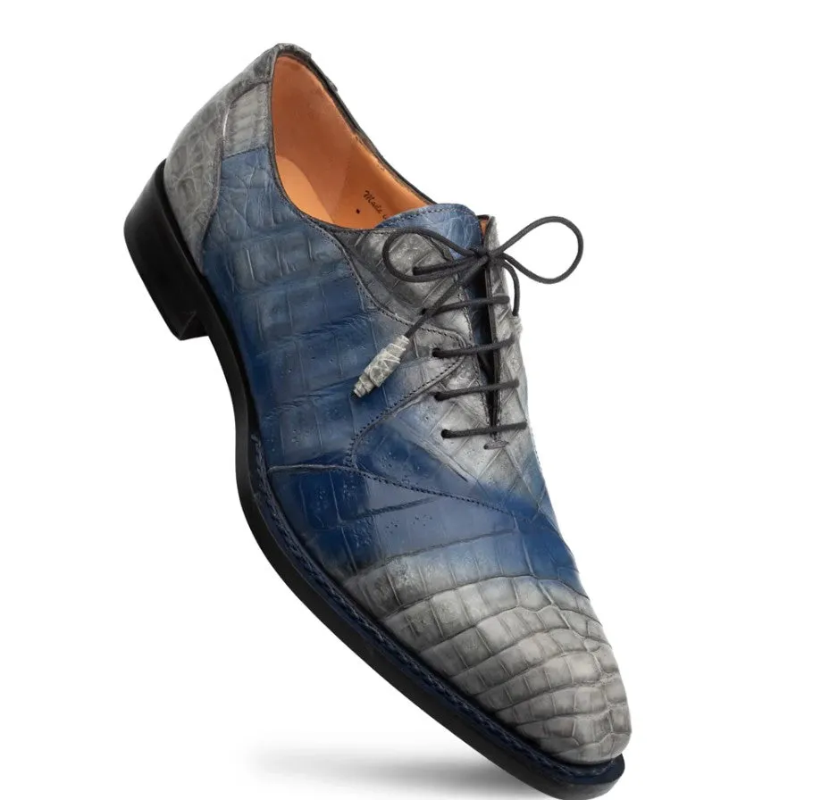 Style: "Pueblo" Crocodile Oxford Grey/Blue