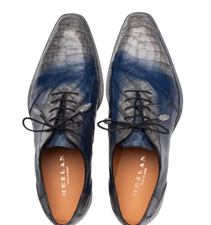 Style: "Pueblo" Crocodile Oxford Grey/Blue