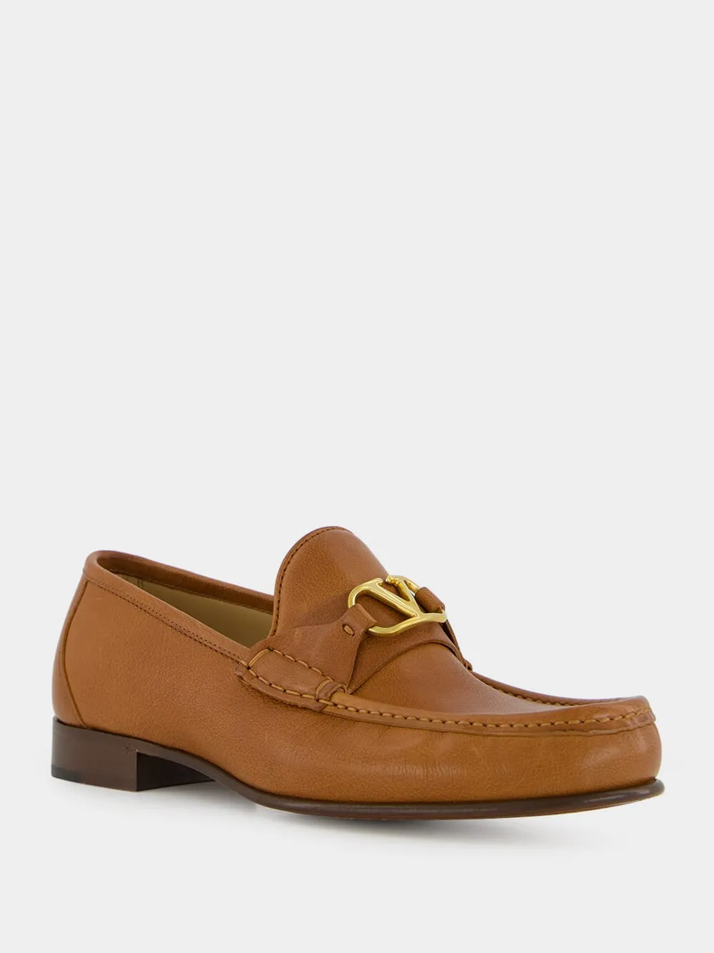 Tobacco V-Logo Signature Buffalo Loafers