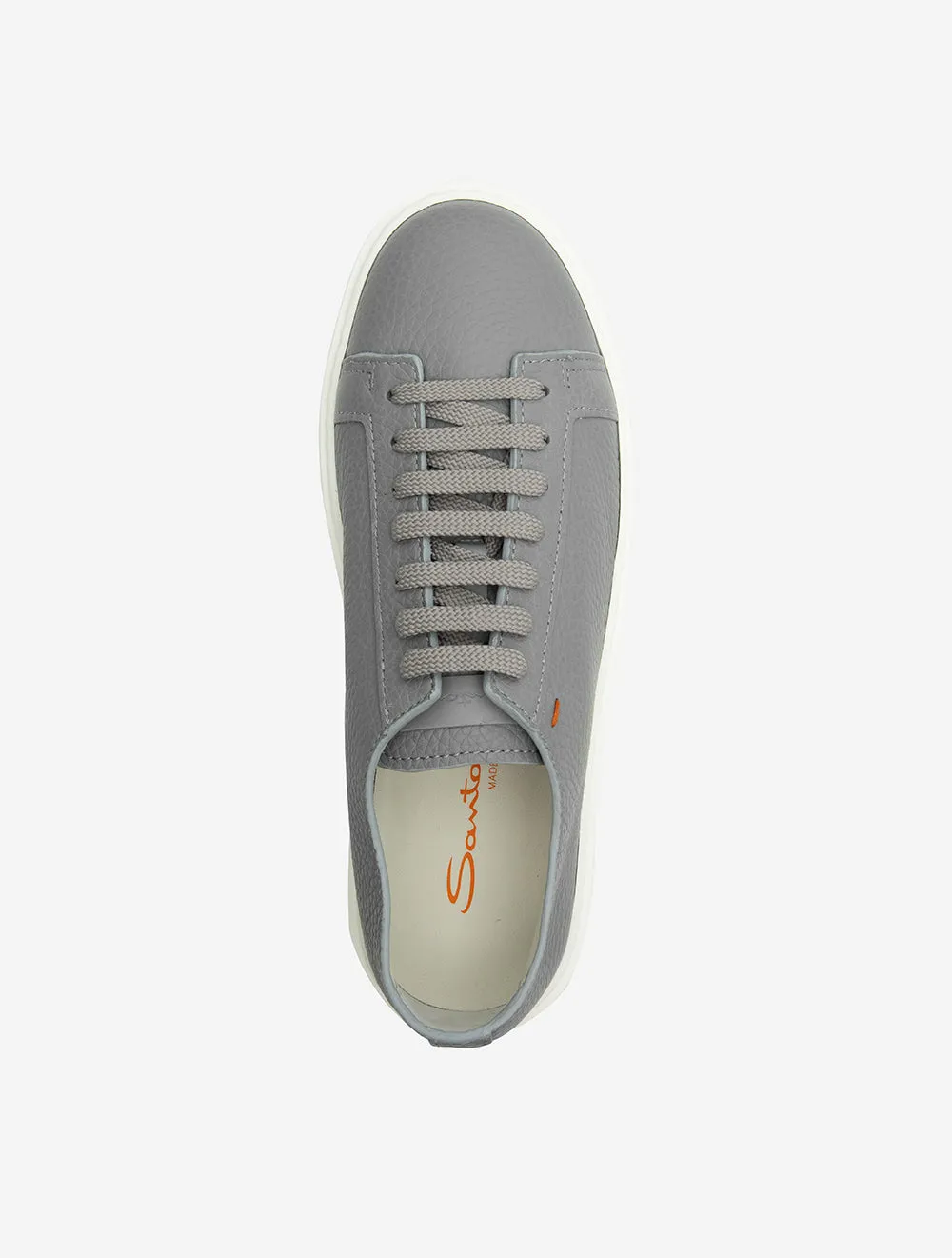 Tumbled Leather Sneaker Grey