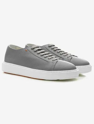 Tumbled Leather Sneaker Grey