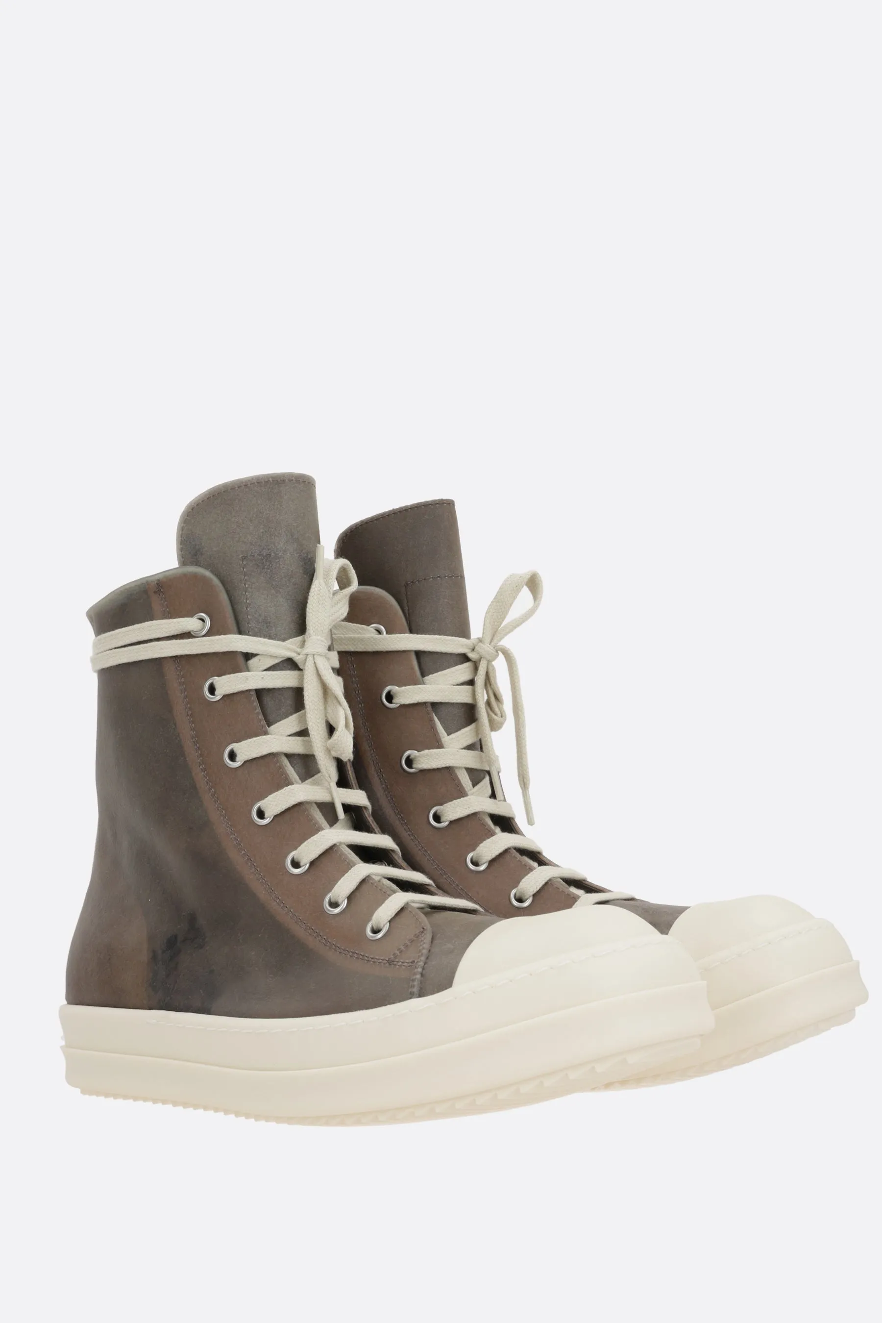 Vintage high-top sneakers in vintage leather