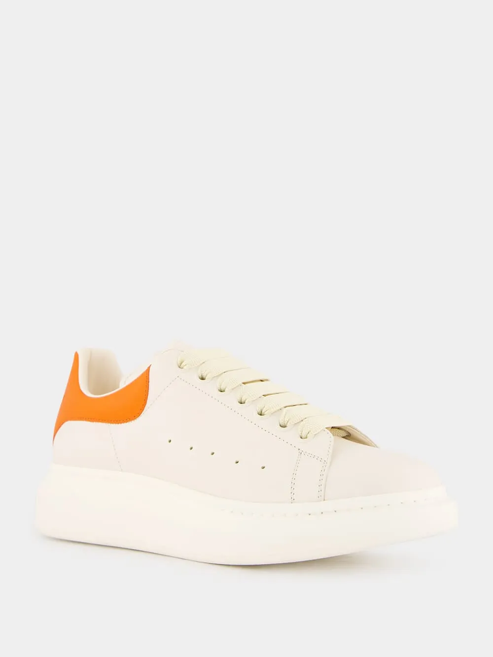 White and Orange Oversized Sneakers