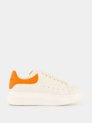 White and Orange Oversized Sneakers