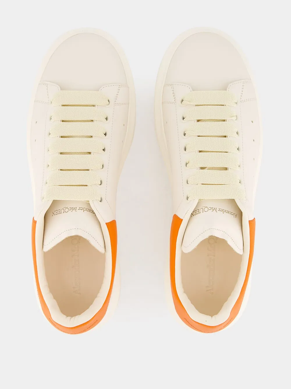 White and Orange Oversized Sneakers